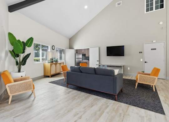 Social lounge couches at Park Crest Apartments in San Diego CA
