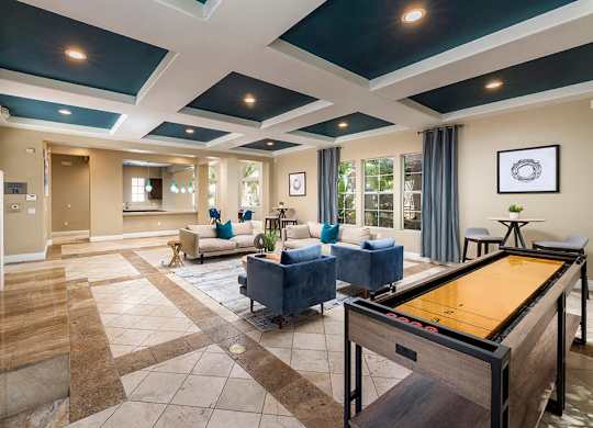 Social lounge game at Campana Crown Valley Apartments in Mission Viejo CA