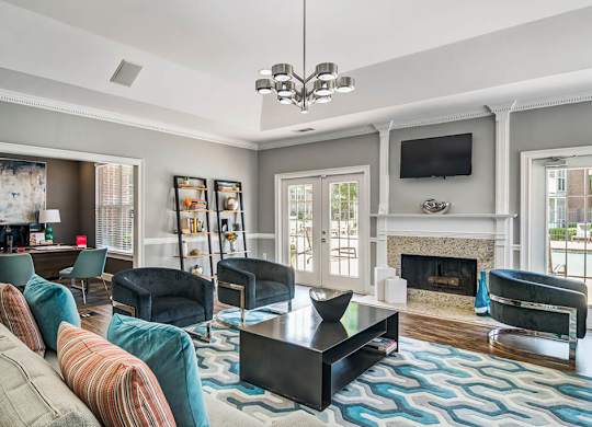Social lounge at Chroma Park Apartments in Austell GA