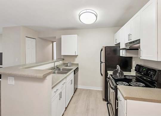 Staged Kitchen at Sky Rock Apartments in Longmont CO