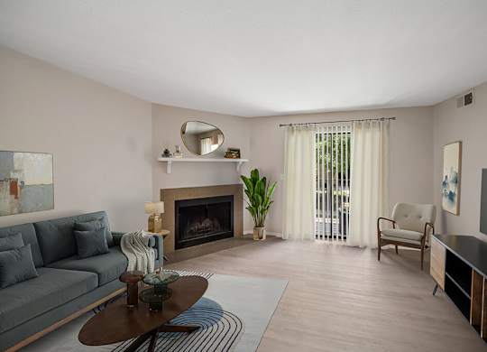Staged Living Room at Sky Rock Apartments in Longmont CO