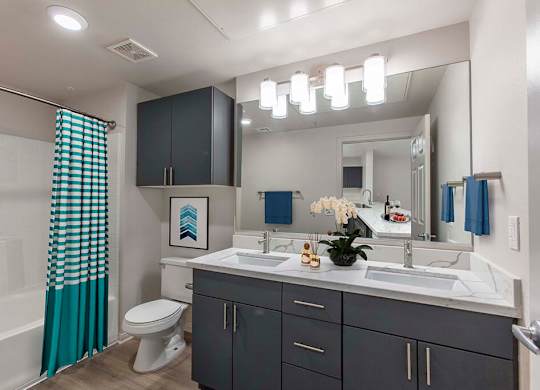 Bathroom at Caprielle Apartments in San Diego CA