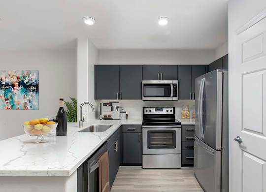 Kitchen at Caprielle Apartments in San Diego CA