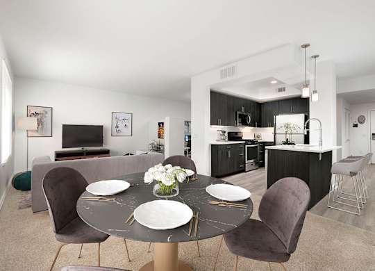 Living room at Main and Jamboree Apartments in Irvine CA