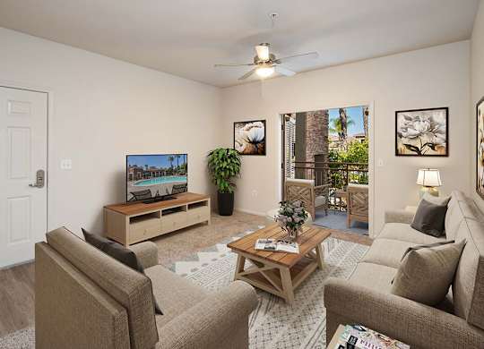 Living room at Sierra at Otay Ranch Apartments in Chula Vista CA