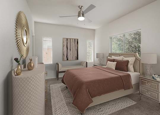 Primary bedroom at Vintara Apartments in Murrieta CA