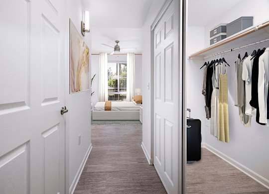 Apartment hallway at Landara Apartments in Ontario CA