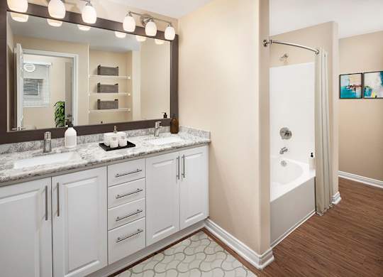 Bathroom at Cresterra Apartments in San Marcos CA