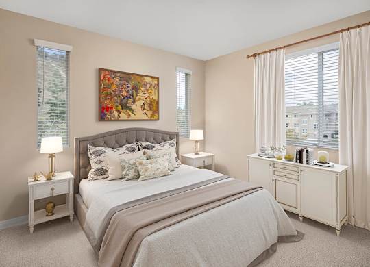 Bedroom at Cresterra Apartments in San Marcos CA