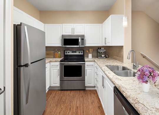 Kitchen appliances at Cresterra Apartments in San Marcos CA