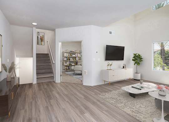 Townhome living room at Vintara Apartments in Murrieta CA