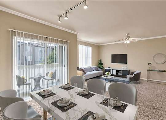 Dining area at Landara Apartments in Ontario CA