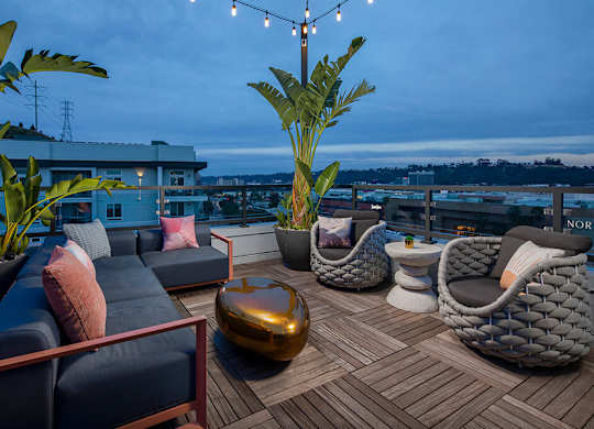 Summit outdoor lounge views at Rivair Apartment Homes in San Diego CA
