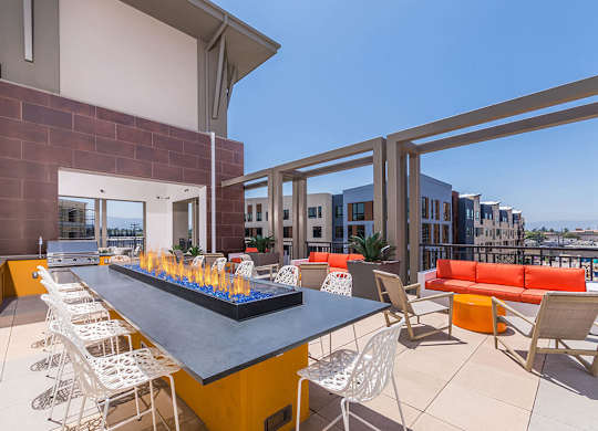 Rooftop fire table at 808 West in San Jose CA