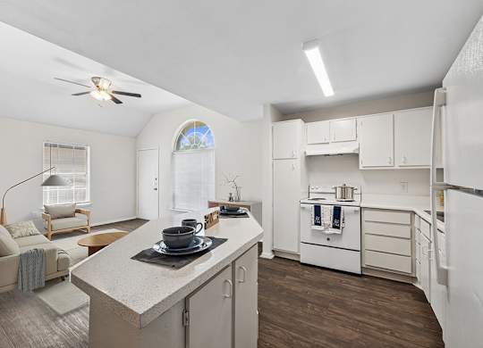 Townhome kitchen at Tidwell Estates in Houston TX