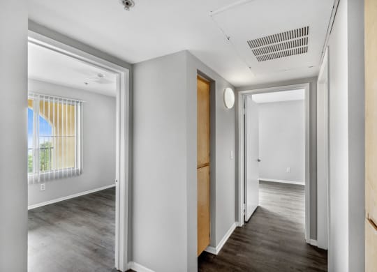 Vacant Apartment Hallway with Built in Storage