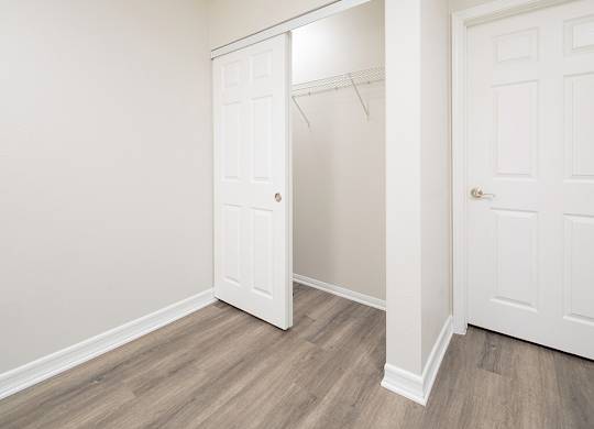 Vacant Bedroom Closet at il Palazzo Apartments in San Diego CA