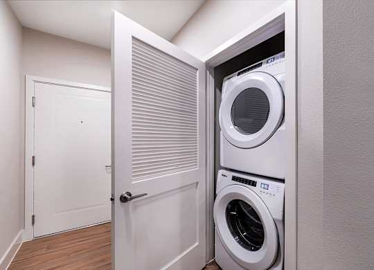 Stacked in unit laundry at Olivean Apartments in Broomfield CO