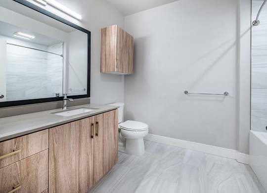 Bathroom at The Wylden Apartments in Los Angeles CA