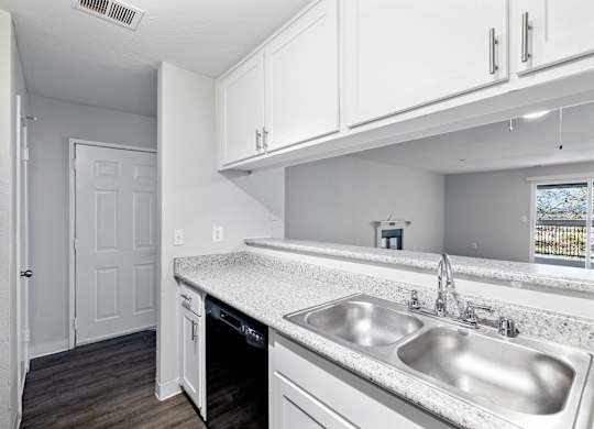 Kitchen countertops at Hilltop Commons Apartments in San Pablo CA