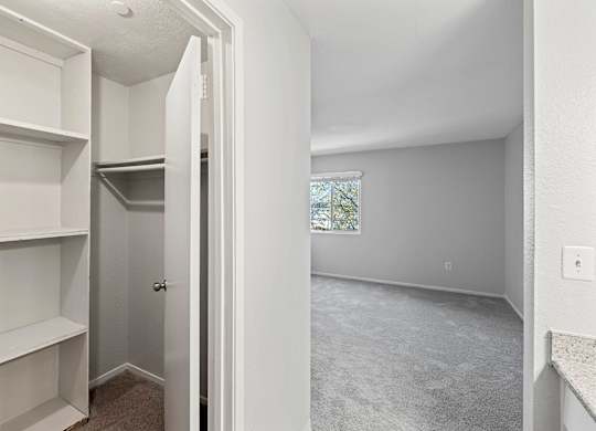 Main bedroom closet at Hilltop Commons Apartments in San Pablo CA