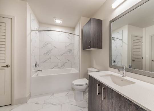 Vacant Mineral Design Package Bathroom at North at Totem Lake Apartments in Kirkland WA