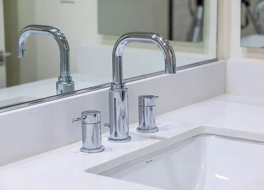 Bathroom sink at The Cove at Tiburon Apartments in Tiburon CA