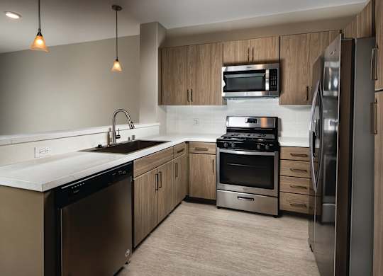 Kitchen at Madison at Town Center Apartments in Santa Clarita CA
