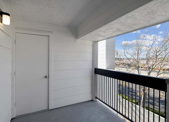 Apartment patio at Hilltop Commons Apartments in San Pablo CA
