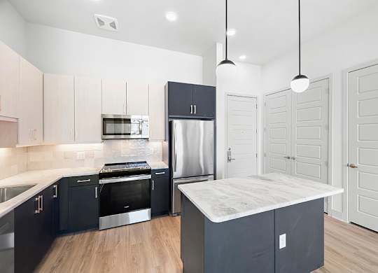 Penthouse Design Pacakge Kitchen at 1810 Main Apartments in Houston TX