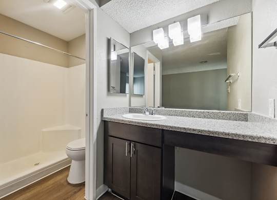 Primary Bathroom at Woodcreek Apartments in Las Vegas NV