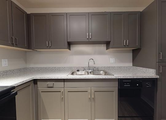 Vacant Two Bedroom Kitchen Close Up at Park Villas Apartments in National City CA