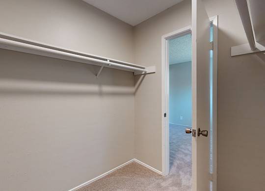 Vacant Two Bedroom Walk in Closet Interior at Park Villas Apartments in National City