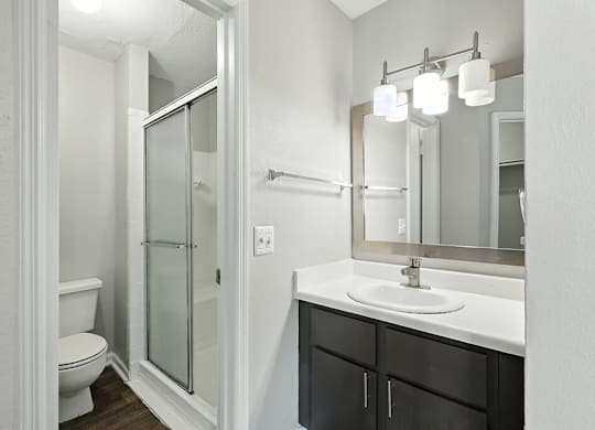 Vacant unit bathroom at Newport Apartment Homes in Nashville TN