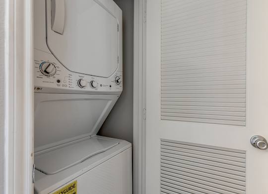 In unit washer and dryer at Mission James Place Apartments in Austin TX