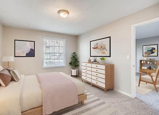 Primary Bedroom at Sienna at Cherry Creek Apartments in Denver CO