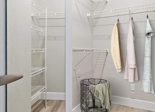 Large closet at Marquessa Villas Apartmetns and Townhomes in Corona CA 