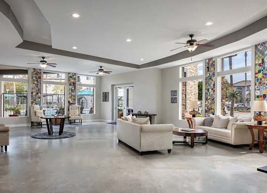 Welcome lobby at Sierra at Otay Ranch Apartments in Chula Vista CA