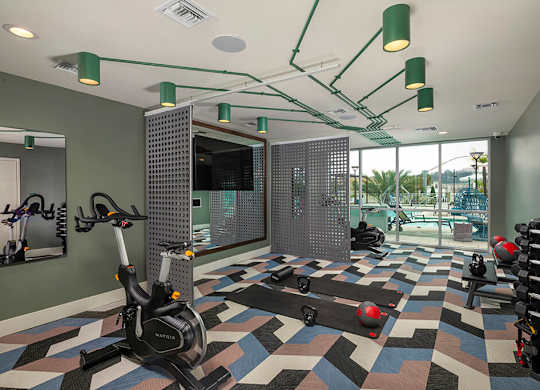 Yoga studio at Rivair Apartment Homes in San Diego CA