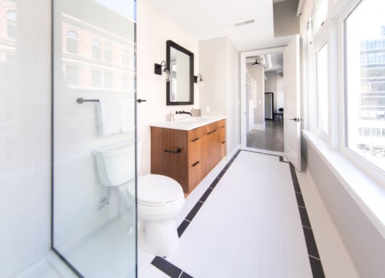 Bathroom with a Toilet Sink and Shower at Fourteen56, Detroit, MI