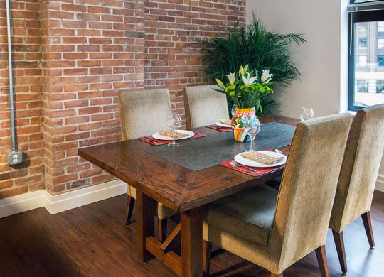 Dining area at The Malcomson, Detroit, MI, 48226