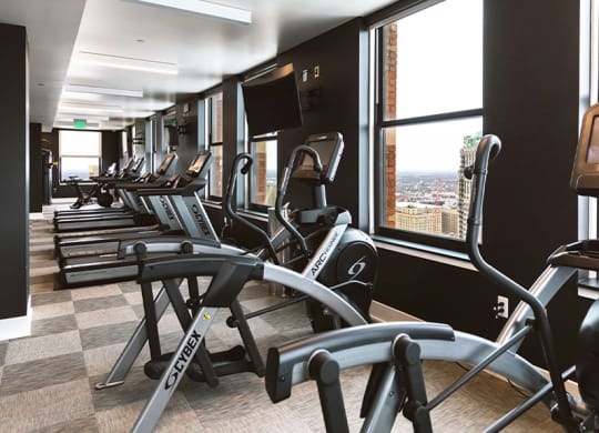 State of the art fitness center. at The Stott, Detroit, Michigan.