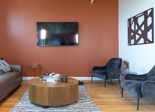 Tv in living at The Assembly, Detroit, 48216