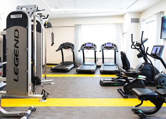 Fitness Center With Modern Equipment at 28Grand, Detroit, 48226