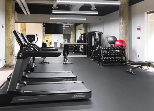 Fitness room at The Assembly, Detroit, Michigan