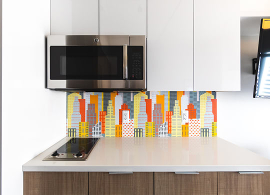 Electric Range In Kitchen at 28Grand, Detroit, MI