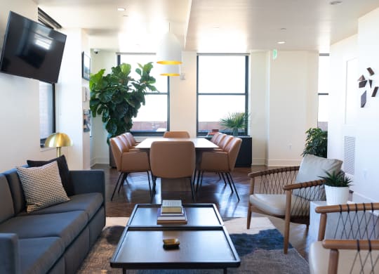Conference lounge area with a variety of seating and tables. at The Stott, Michigan