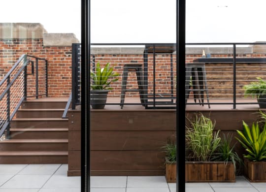 Roof Terrace with Seating Area at The Assembly, Detroit, MI
