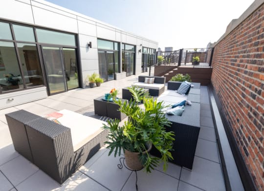 Roof Terrace Seating Area at The Assembly, Detroit, MI