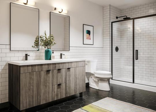 Spa inspired bathroom at The May.